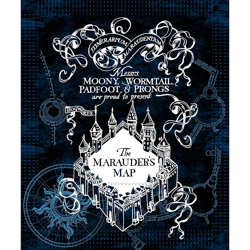 Harry Potter™ 57" x 70" Marauder's Map™ No Sew Fleece Throw Kit
