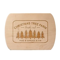 Christmas Tree Farm 8" x 11" Maple Oval Cutting Board