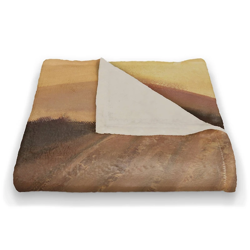 Tuscan Valley Path Coral Fleece Blanket