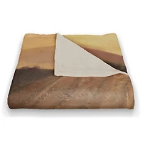 Tuscan Valley Path Coral Fleece Blanket