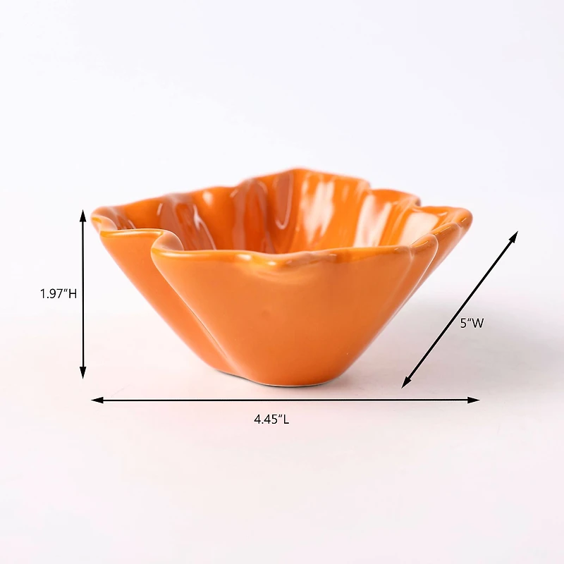 5" Orange Leaf Ceramic Bowl by Ashland®