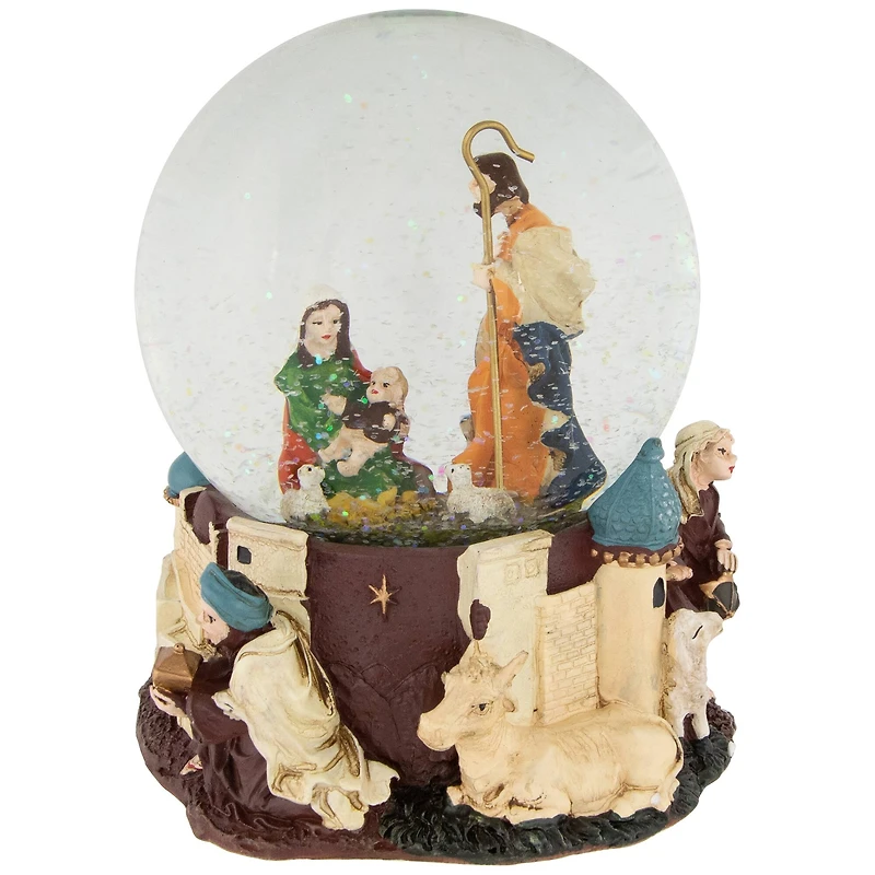 5.5" Nativity Scene Musical Snow Globe Glitterdome