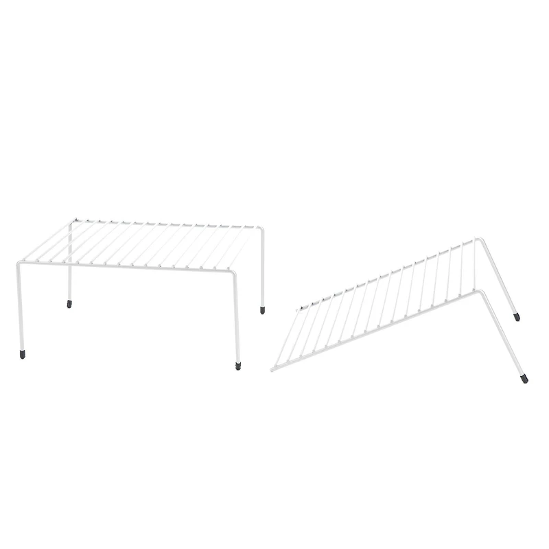 Mind Reader White Multi-Purpose Expandable Kitchen Counter & Cabinet Shelf Storage & Organization