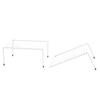 Mind Reader White Multi-Purpose Expandable Kitchen Counter & Cabinet Shelf Storage & Organization