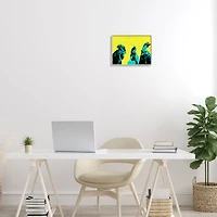 Stupell Industries Bold Pop Farm Roosters Yellow Blue Abstract Birds Framed Wall Art