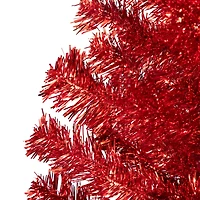 4ft. Unlit Red Artificial Tinsel Christmas Tree