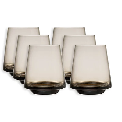 Hello Honey® 12oz. Smokey Gray Stemless Wine Glasses, 6ct.