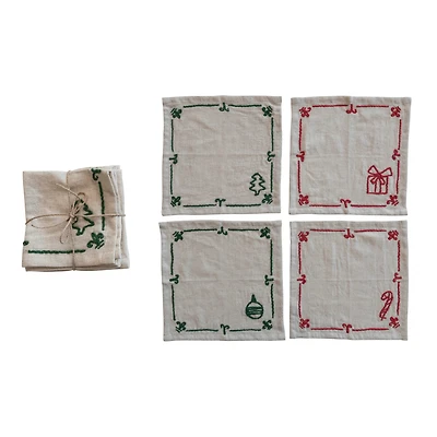 Hello Honey® 10" Holiday Icon Cocktail Napkin Set