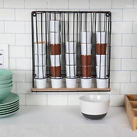 Mind Reader Black 5 Compartment Single Serve Coffee Pod Dispenser Wall Mount