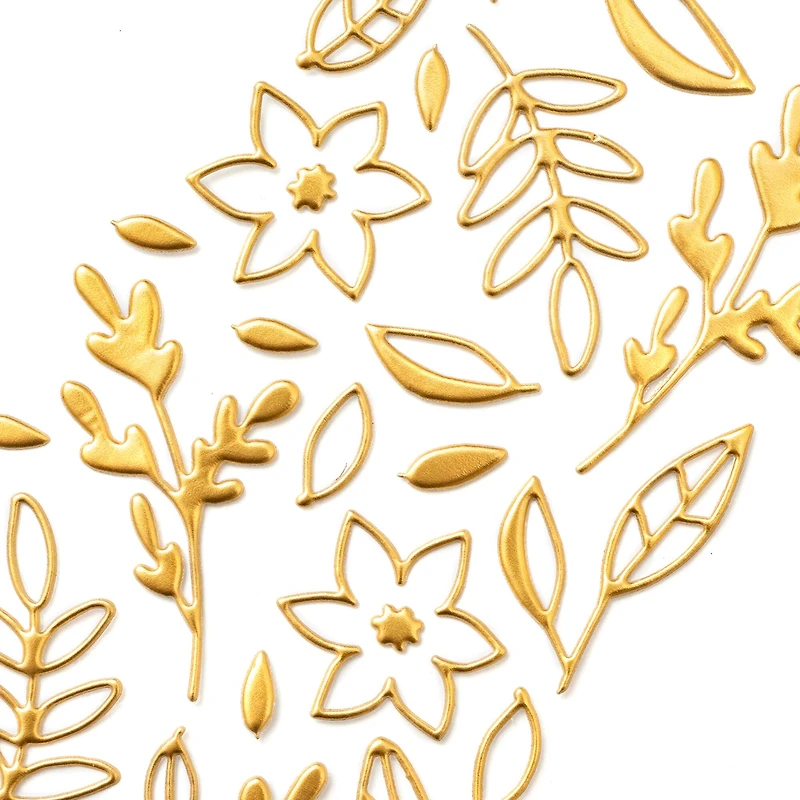 Gold Flower Puffy Stickers by Recollections™