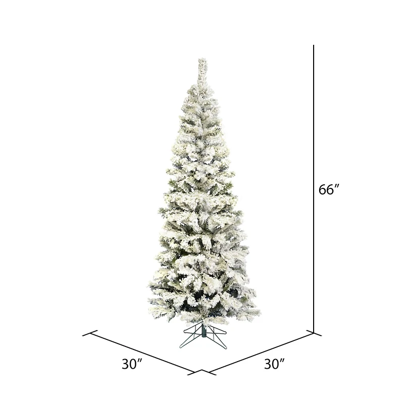 5.5ft. Unlit Flocked Pacific Pine Artificial Christmas Tree