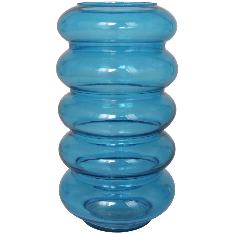 Blue Bubble Glass Vase Set