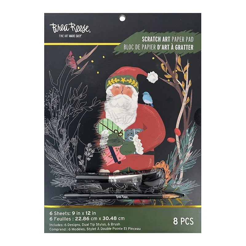 Brea Reese™ 9" x 12" Rustic Christmas Scratch Art Paper Pad