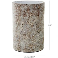 12" Brown Ceramic Wide Textured Vase