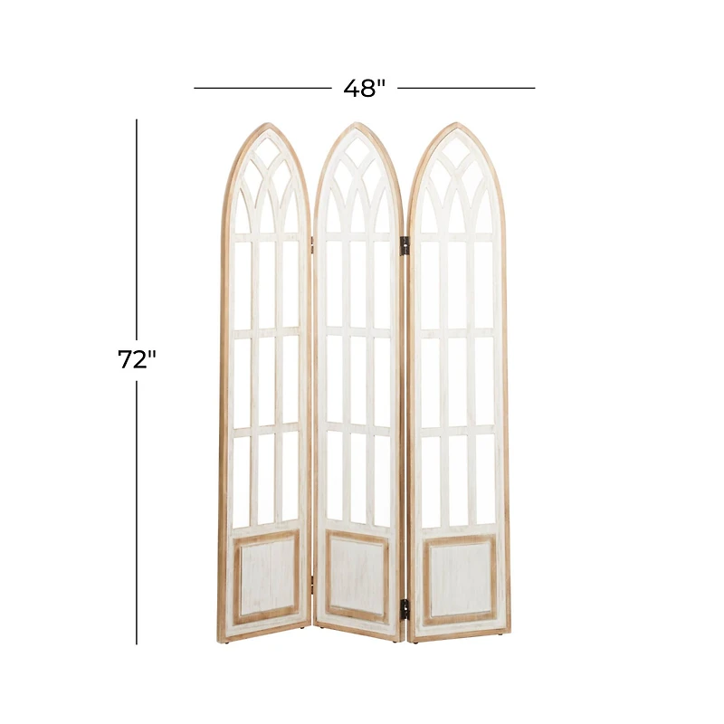 White Wood Farmhouse Room Divider Screen, 72" x 48" x 2"