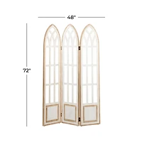 White Wood Farmhouse Room Divider Screen, 72" x 48" x 2"