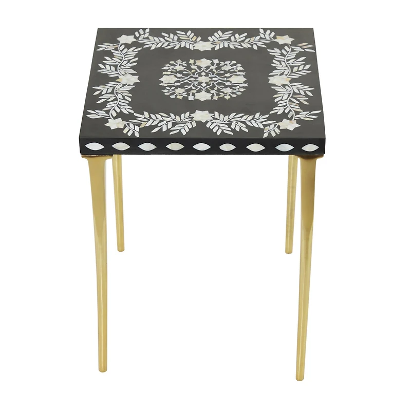 20" Gold Eclectic Aluminum Accent Table
