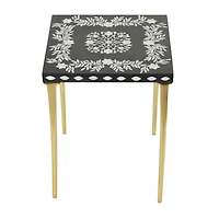 20" Gold Eclectic Aluminum Accent Table