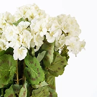18" White Artificial Geranium Bush, 4ct.
