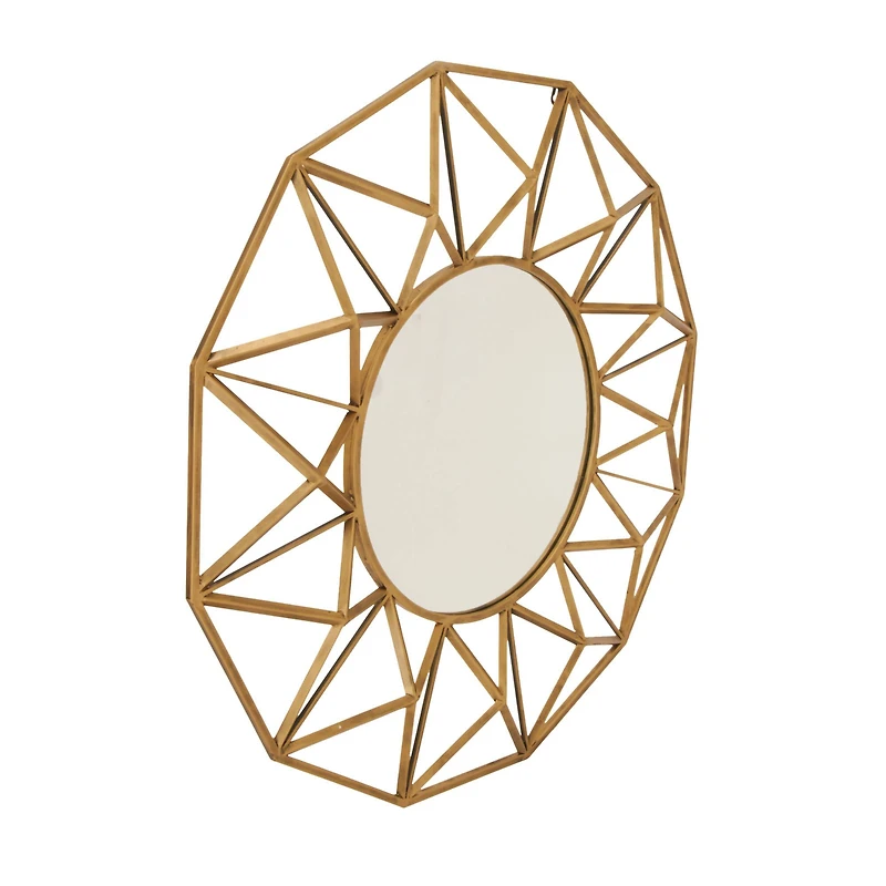 32" Gold Glam Metal Wall Mirror