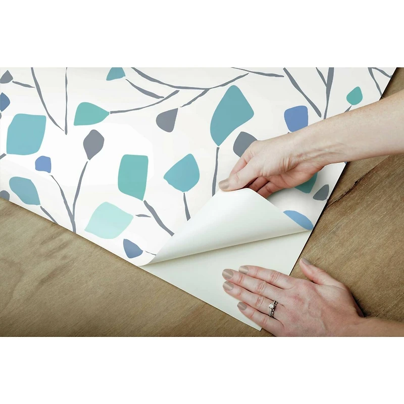 RoomMates Blue Terrazzo Branch Peel & Stick Wallpaper