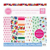 Craft Smith 12" x 12" Wildflower Sketches Paper Pad, 48 Sheets