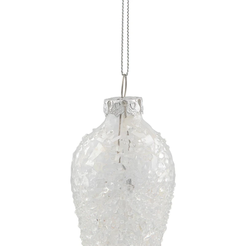 6.25" Clear Glass Winter Icicle Ornament