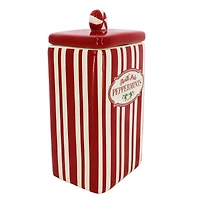 7.5" North Pole Peppermints Ceramic Container by Ashland®