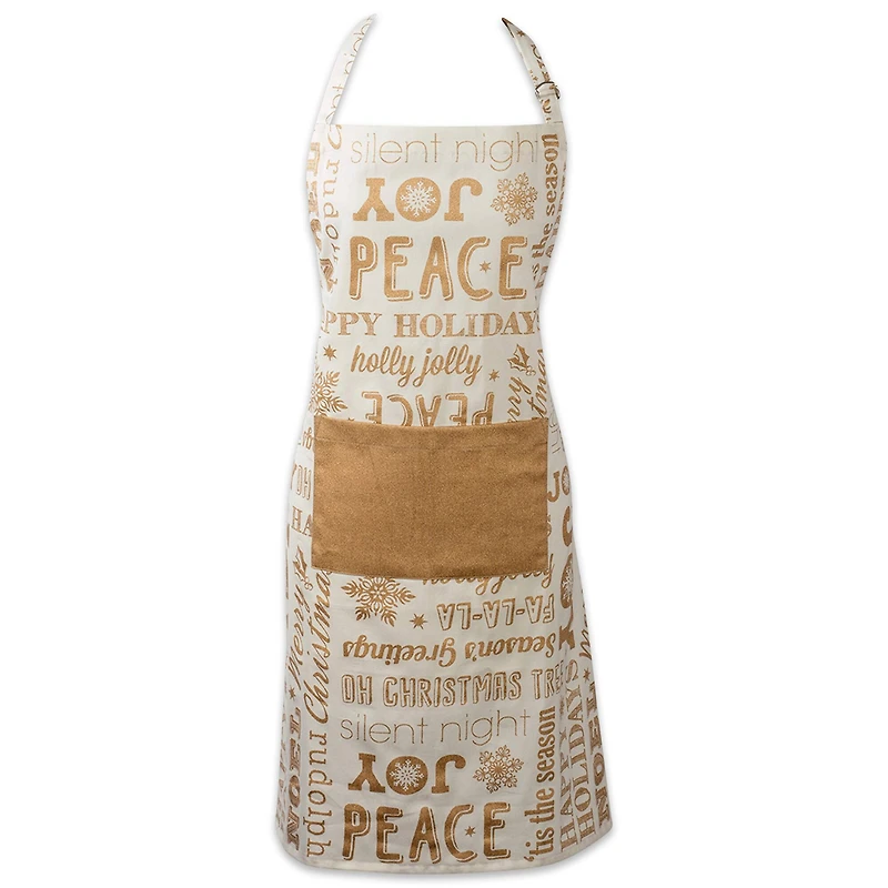 DII® Gold Christmas Collage Chef Apron