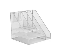 Mind Reader White 8-Compartment Desktop Paper Tray
