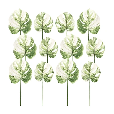 Light Variegated Philo Leaf Stems Set