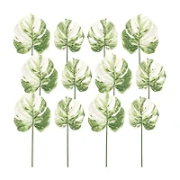 Light Variegated Philo Leaf Stems Set