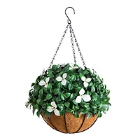 18in. UV Resistant Artificial Gardenia Hanging Basket (Indoor/Outdoor)