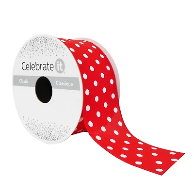 1.5" x 3yd. Sheer Wired Polka Dot Ribbon by Celebrate It