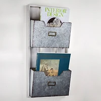 Galvanized Metal Mail & Magazine Wall Organizer