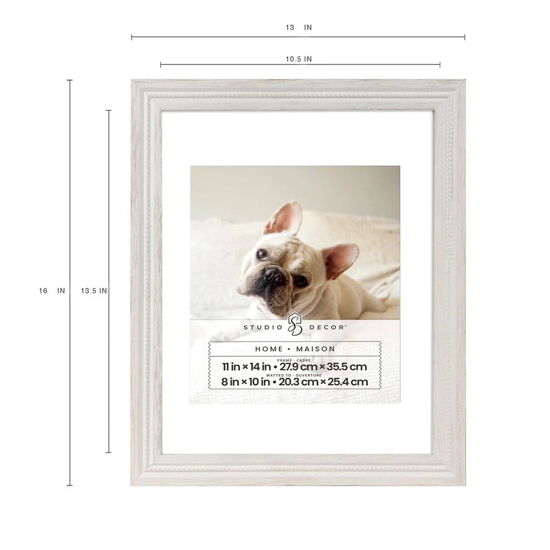 Home 8" x 10" Whitewash Grooved Wood Frame with Mat by Studio Décor®