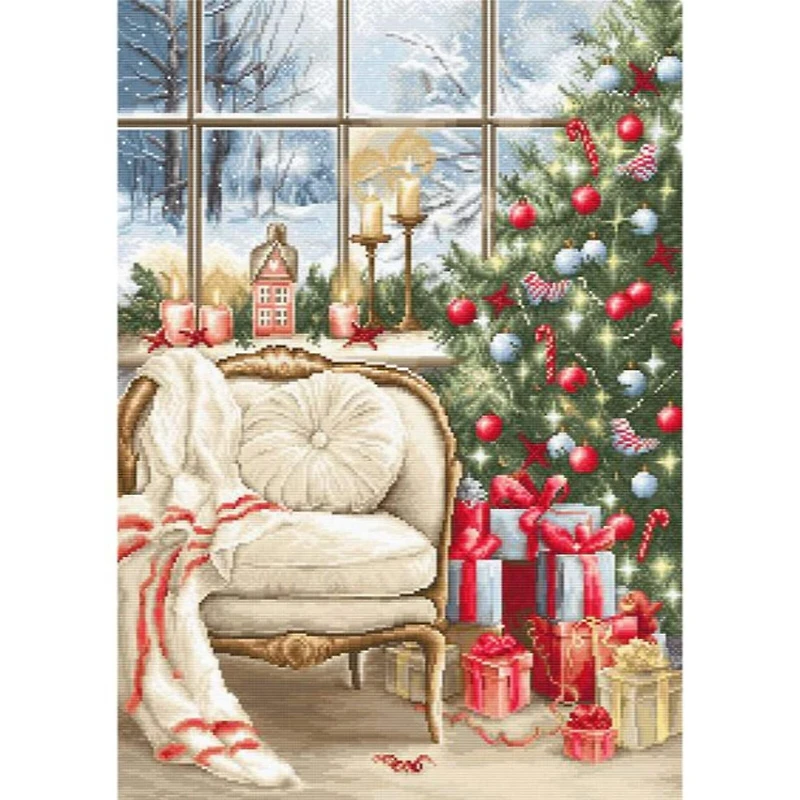 Luca-S Christmas Interior Design Counted Cross Stitch Kit