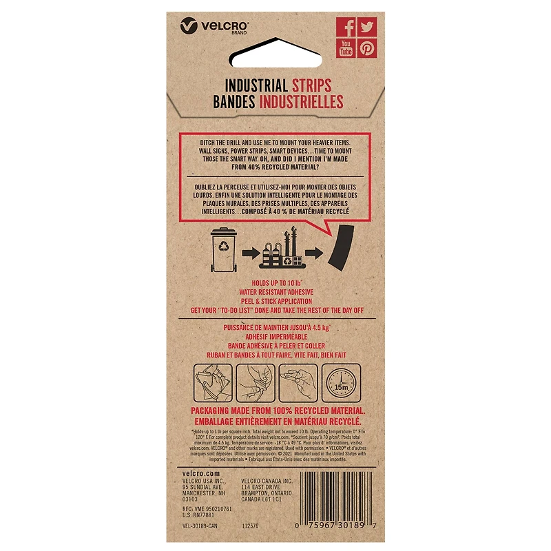 VELCRO® Brand Recycled Industrial Strips