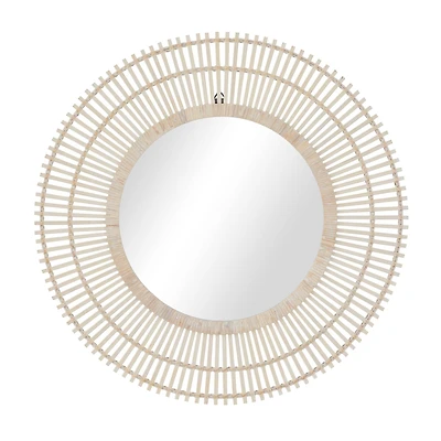 Cream Bohemian Wall Mirror, 36" x 1" x 36"