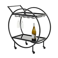 31" Metal Contemporary Bar Cart