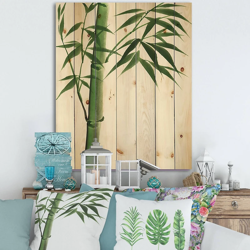 Designart - Detail Of Dark Green Bamboo III