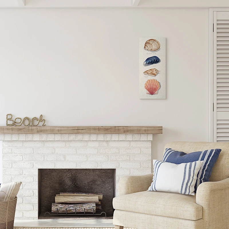 Stupell Industries Ocean Life Sea Shells Soft Beige Sand Canvas Wall Art