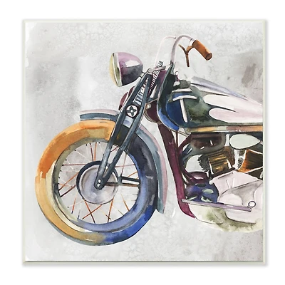 Stupell Industries Motorcycle Chopper Bike Expressive Watercolor Tones,12" x 12"