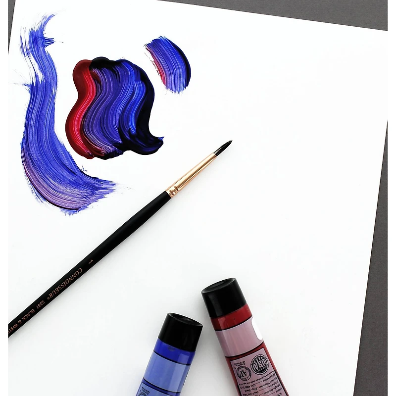 Connoisseur® Black & White Hog Bristle Long Handle Round Brush