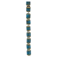 Blue & Tan Ceramic Tube Beads, 12mm by Bead Landing™