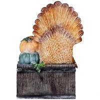 20" Turkey & Pumpkins Happy Thanksgiving Decoration