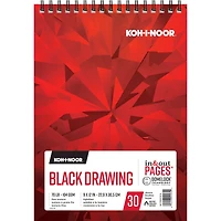 Koh-I-Noor® Black Spiral Drawing Pad, 9" x 12"