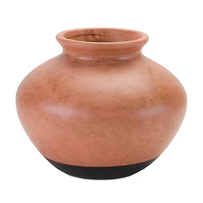 9" Brown Two-Tone Ceramic Vase