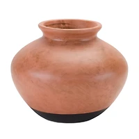 9" Brown Two-Tone Ceramic Vase