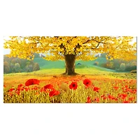 Designart - Beautiful Autumn Yellow Tree - Large Floral Canvas Art Print